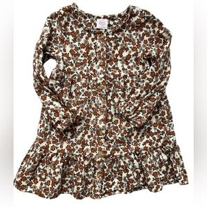 wonder nation 4T 100% Cotton Brown Floral Pattern Dress